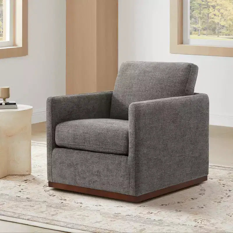 Fauteuil d'appoint pivotant moderne Spruce&Spring avec accoudoirs