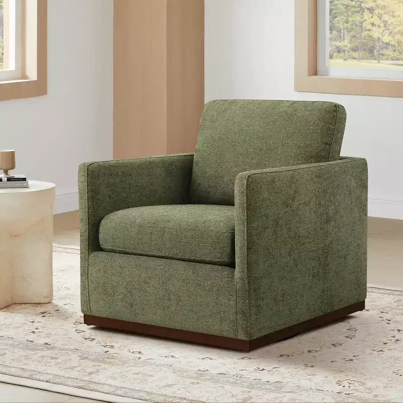 Fauteuil d'appoint pivotant moderne Spruce&Spring avec accoudoirs