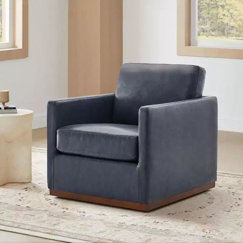 Fauteuil d'appoint pivotant moderne Spruce&Spring avec accoudoirs