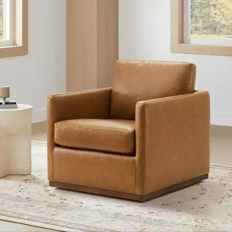Fauteuil d'appoint pivotant moderne Spruce&Spring avec accoudoirs