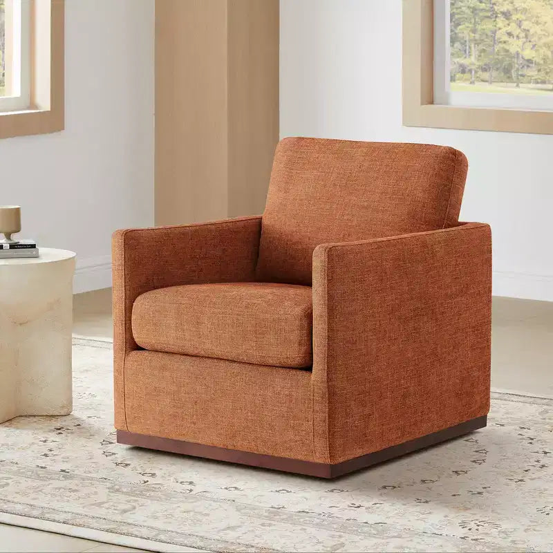 Fauteuil d'appoint pivotant moderne Spruce&Spring avec accoudoirs