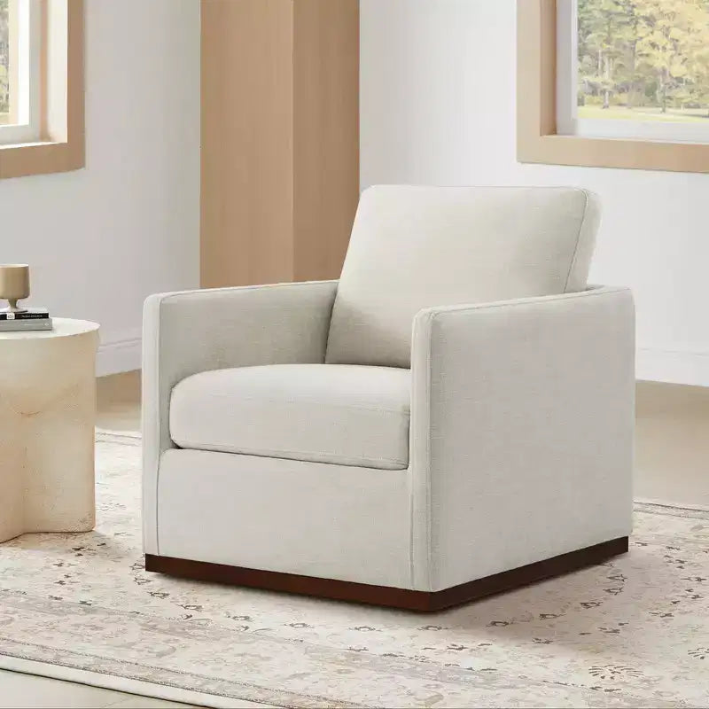 Fauteuil d'appoint pivotant moderne Spruce&Spring avec accoudoirs