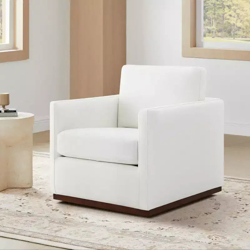 Fauteuil d'appoint pivotant moderne Spruce&Spring avec accoudoirs