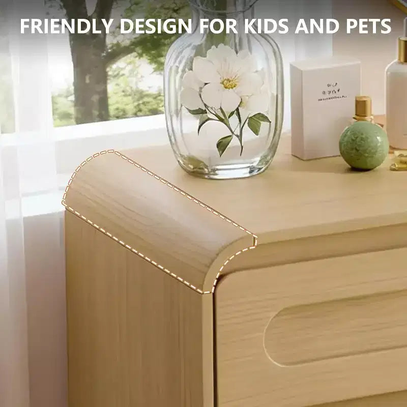 Commode à 3 tiroirs pour chambre à coucher, commode de rangement en bois de 81 cm de large avec organisateur à tiroirs