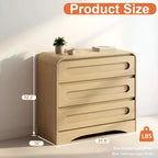 Commode à 3 tiroirs pour chambre à coucher, commode de rangement en bois de 81 cm de large avec organisateur à tiroirs