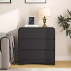 Commode à 3 tiroirs pour chambre à coucher, commode de rangement en bois de 81 cm de large avec organisateur à tiroirs