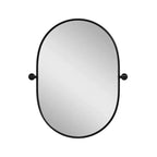 MAYEERTY Miroir suspendu en fer en forme de rail, quincaillerie noire 31x24x2in, double face