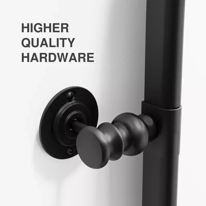 MAYEERTY Miroir suspendu en fer en forme de rail, quincaillerie noire 31x24x2in, double face