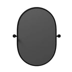MAYEERTY Miroir suspendu en fer en forme de rail, quincaillerie noire 31x24x2in, double face
