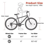 NAYSAYE Vélo VTT 24 pouces Cadre 21 vitesses Double freins en V pour adultes et adolescents pour la randonnée en montagne, Noir et Rouge, 64,57*24,8*34,65