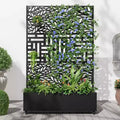 MAYEERTY Planter Box with Trellis Iron Black Spring Leaf 01 Louvered Classic Combined Style 72x47x16in 3-Piece Set