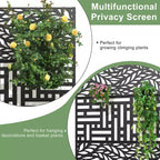 Jardinière MAYEERTY avec Treillis en Fer Noir Motif Feuille de Printemps 01 Style Classique Persienné Combiné 72x47x16po Ensemble de 3 Pièces