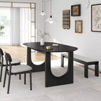 MAYEERTY 67 Table à manger ovale en bois pour 4 à 6 personnes, table de cuisine et de salle à manger moderne de style champêtre