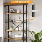 Étagère à livres à 6 niveaux avec tiroir de rangement, étagère en métal de 205 cm de hauteur, étagère de rangement ouverte pour salon, bureau, chambre à coucher, bibliothèque à domicile