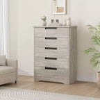 Commode de chambre à 5 tiroirs, commode en bois pour placard, meuble de rangement pour couloir, salon et bureau
