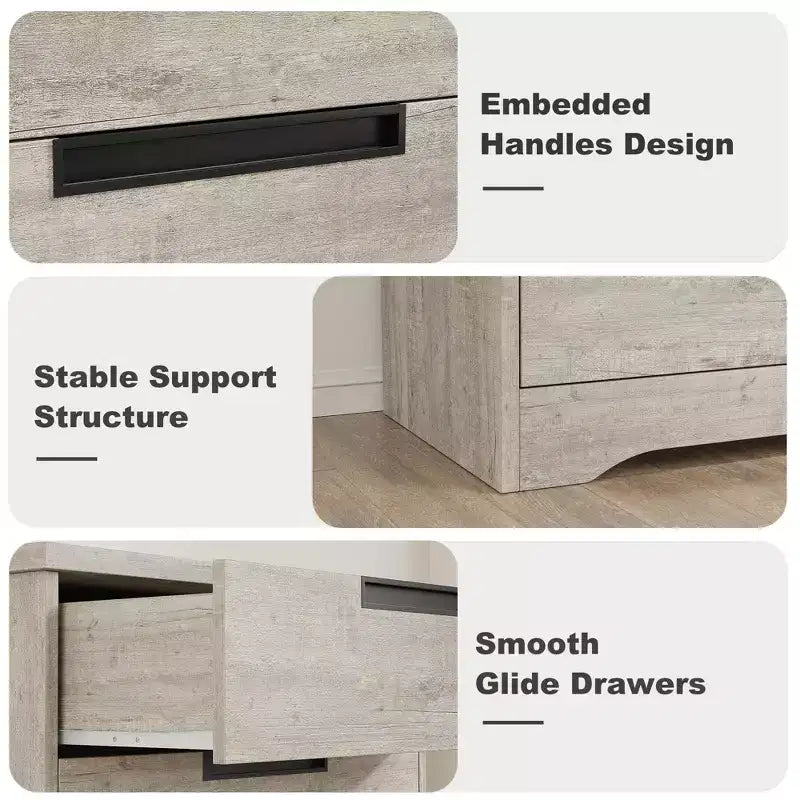 Commode de chambre à 5 tiroirs, commode en bois pour placard, meuble de rangement pour couloir, salon et bureau