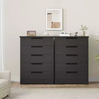 Commode de chambre à 5 tiroirs, commode en bois pour placard, meuble de rangement pour couloir, salon et bureau