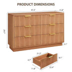 Commode moderne à 6 tiroirs pour chambre à coucher, commode en bois de 120 cm, meuble de rangement compact pour chambre d'enfant, placard, salon, appartement