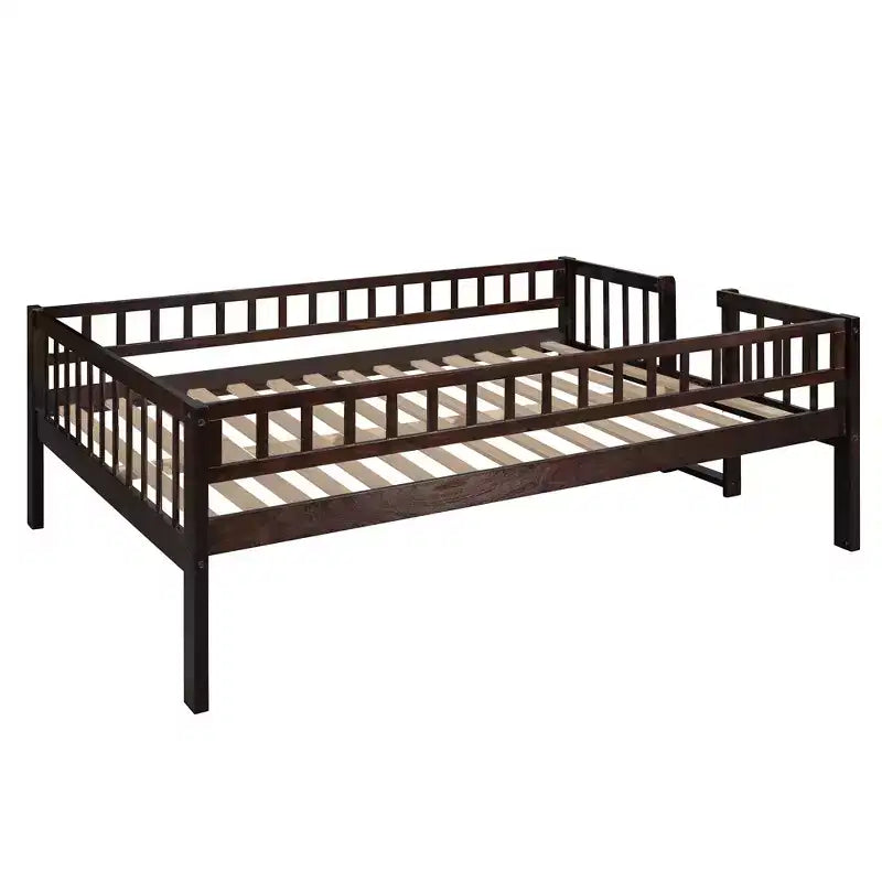 Bellemave Lit superposé triple pour adulte avec échelle et toboggan, expresso
