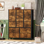 Commode haute en tissu de 48 pouces avec 15 tiroirs et cadre en acier et plateau en bois, commodes robustes pour chambre à coucher, placard, couloir, salon
