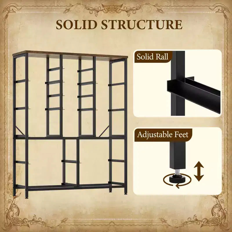 Commode haute en tissu de 48 pouces avec 15 tiroirs et cadre en acier et plateau en bois, commodes robustes pour chambre à coucher, placard, couloir, salon
