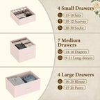 Commode haute en tissu de 48 pouces avec 15 tiroirs et cadre en acier et plateau en bois, commodes robustes pour chambre à coucher, placard, couloir, salon