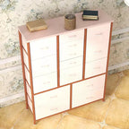Commode haute en tissu de 48 pouces avec 15 tiroirs et cadre en acier et plateau en bois, commodes robustes pour chambre à coucher, placard, couloir, salon