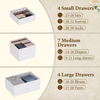 Commode haute en tissu de 48 pouces avec 15 tiroirs et cadre en acier et plateau en bois, commodes robustes pour chambre à coucher, placard, couloir, salon