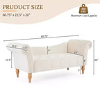 Banc Christopher Knight Home Merlin vintage capitonné en velours avec accoudoirs roulés