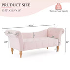 Banc Christopher Knight Home Merlin vintage capitonné en velours avec accoudoirs roulés