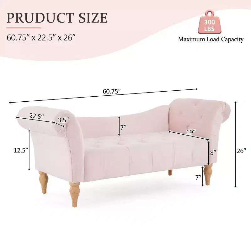 Banc Christopher Knight Home Merlin vintage capitonné en velours avec accoudoirs roulés