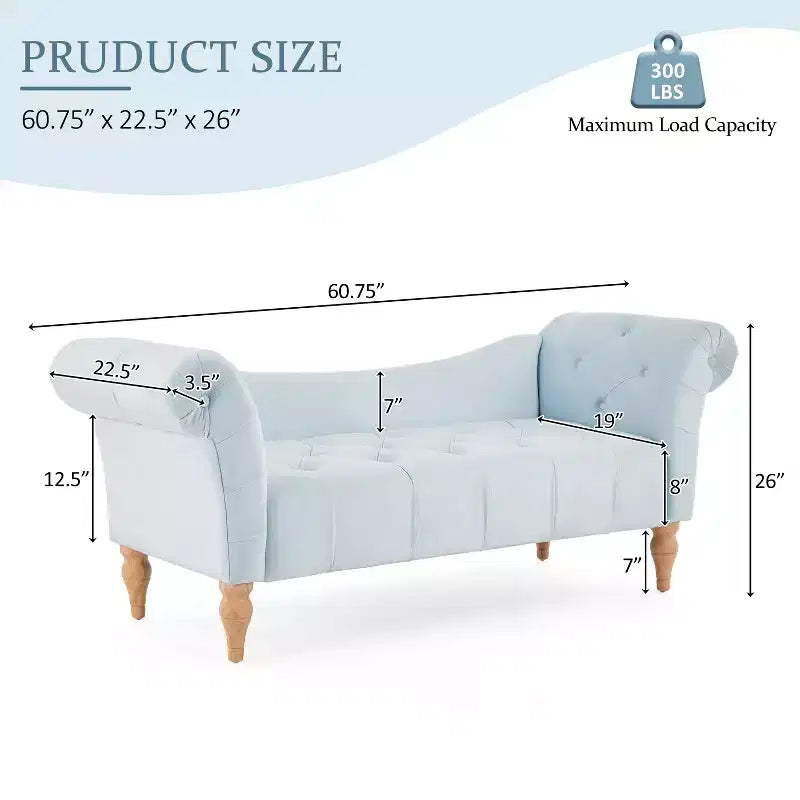 Banc Christopher Knight Home Merlin vintage capitonné en velours avec accoudoirs roulés