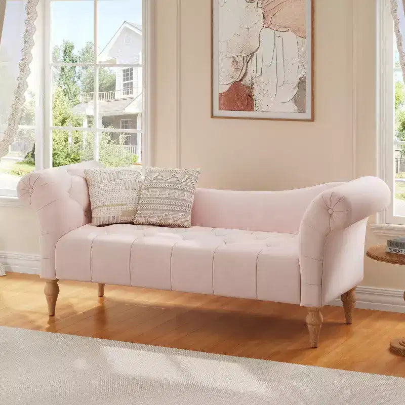 Banc Christopher Knight Home Merlin vintage capitonné en velours avec accoudoirs roulés