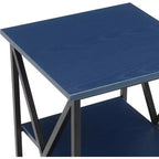 Table d'appoint à trois niveaux HomeStock Belmont avec cadre métallique élégant, étagères ouvertes et grand espace de rangement pour l'affichage ou les essentiels quotidiens