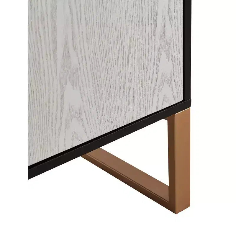 Meuble de rangement à quatre portes, buffet de 42 pouces avec poignées et base en métal, console de bar à café pour cuisine ou salon
