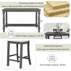 Ensemble de salle à manger GDFStudio Henley 6 pièces en bois massif à hauteur de comptoir avec chaises et banc rembourrés