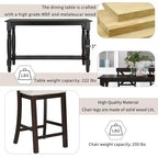 Ensemble de salle à manger GDFStudio Henley 6 pièces en bois massif à hauteur de comptoir avec chaises et banc rembourrés
