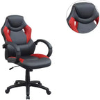 Chaise de bureau Okak réglable en hauteur, chaise de bureau rembourrée avec roulettes, chaise de jeu confortable pour le bureau, le studio, la salle de jeux