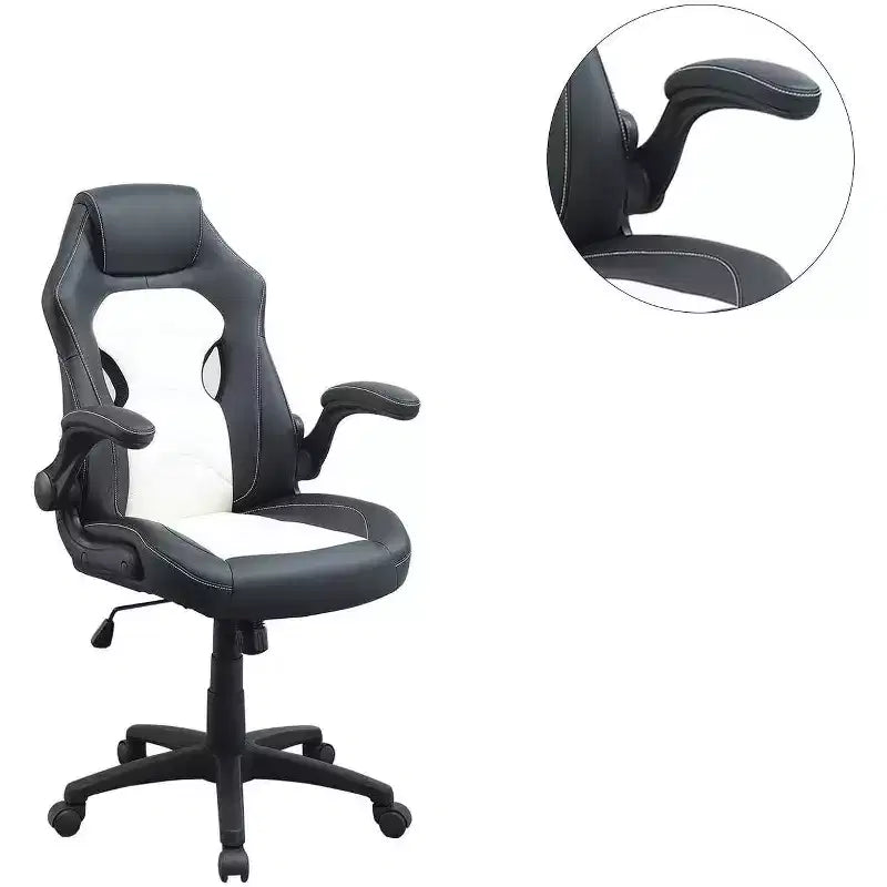 Chaise de bureau Okak réglable en hauteur, chaise de bureau rembourrée avec roulettes, chaise de jeu confortable pour le bureau, le studio, la salle de jeux