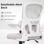 Chaise de bureau ergonomique en maille Okak, chaise d'ordinateur avec support lombaire et accoudoir rabattable, chaise confortable à roulettes pour l'étude, le bureau, la maison