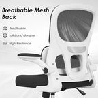 Chaise de bureau ergonomique en maille Okak, chaise d'ordinateur avec support lombaire et accoudoir rabattable, chaise confortable à roulettes pour l'étude, le bureau, la maison