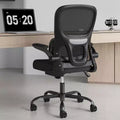 Chaise de bureau ergonomique en maille Okak, chaise d'ordinateur avec support lombaire et accoudoir rabattable, chaise confortable à roulettes pour l'étude, le bureau, la maison