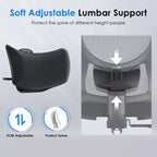 Chaise de bureau ergonomique Okak, chaise de bureau en maille avec appui-tête, support lombaire et accoudoirs réglables, chaise de jeu à dossier haut pour le bureau, la maison