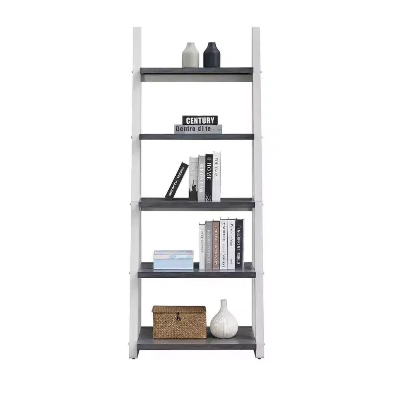 Étagères en bois Okak, étagères de rangement à 5 niveaux, petite bibliothèque pour livres et CD, organiseur de rangement pour salon, couloir, bureau