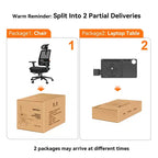 Chaise ergonomique Newtral avec repose-pieds - Chaise de bureau à domicile avec support lombaire, accoudoirs 4D, profondeur et hauteur d'assise réglables - MAGICH-BP+LAPD-BLACK