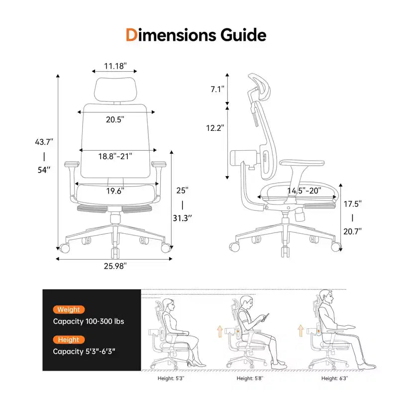 Chaise ergonomique Newtral avec repose-pieds - Chaise de bureau à domicile avec support lombaire, accoudoirs 4D, profondeur et hauteur d'assise réglables - MAGICH-BP+LAPD-BLACK