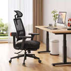 Chaise ergonomique Newtral avec repose-pieds - Chaise de bureau à domicile avec support lombaire, accoudoirs 4D, profondeur et hauteur d'assise réglables - MAGICH-BP+LAPD-BLACK