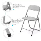 Lot de 4 chaises pliantes portables en métal GustoWave avec coussin pour l'extérieur et l'intérieur, pieds antidérapants, chaises empilables en métal