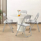 Lot de 4 chaises pliantes portables en métal GustoWave avec coussin pour l'extérieur et l'intérieur, pieds antidérapants, chaises empilables en métal
