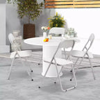 Lot de 4 chaises pliantes portables en métal GustoWave avec coussin pour l'extérieur et l'intérieur, pieds antidérapants, chaises empilables en métal